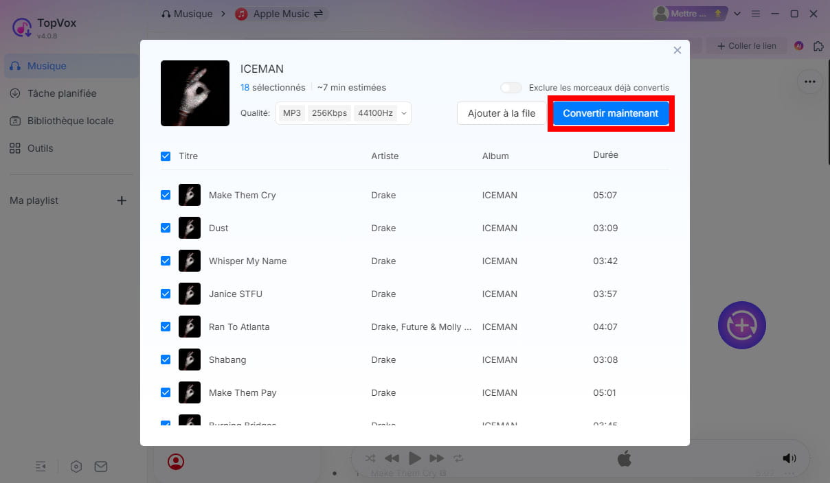 Convertir Apple Music en MP3)