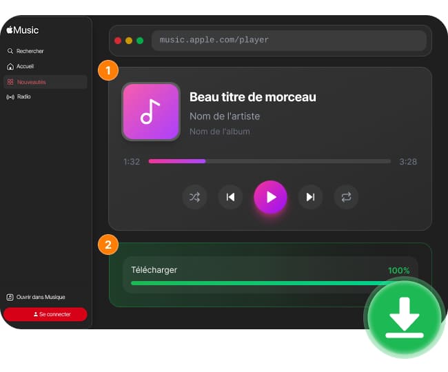 Lecteur Web Apple Music intégré