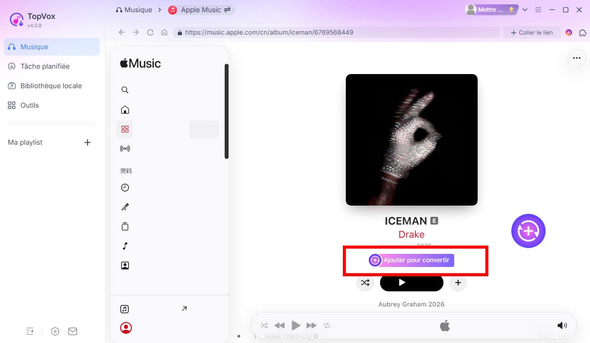 Sélectionner la musique Apple Music