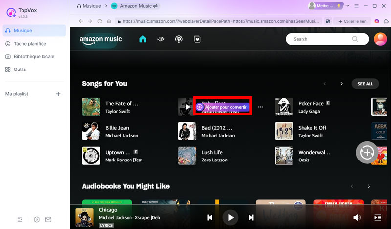 Sélectionner musique Amazon