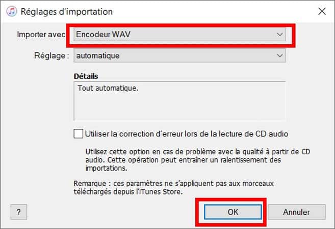 Choisir WAV pour convertir une playlist Apple Music en WAV avec iTunes