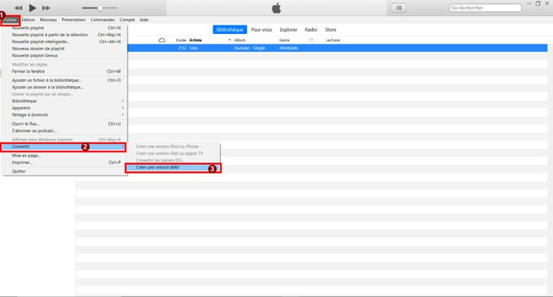 Convertir une playlist Apple Music en WAV avec iTunes