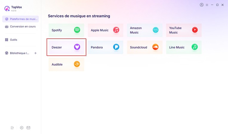 Selectionnez Deezer Sur Lecran Daccueil