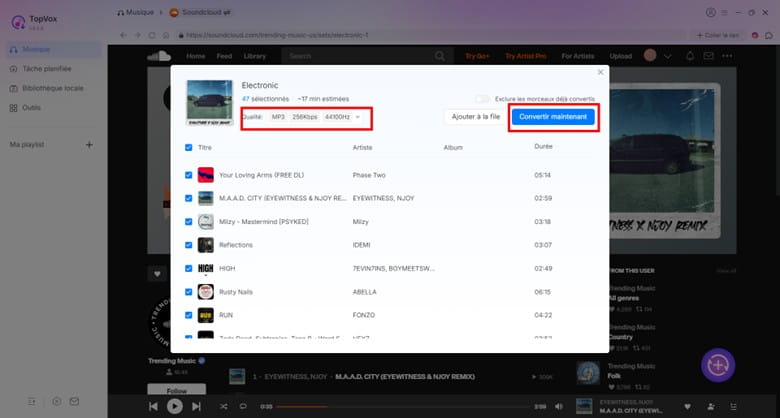 Télécharger les titres à convertir