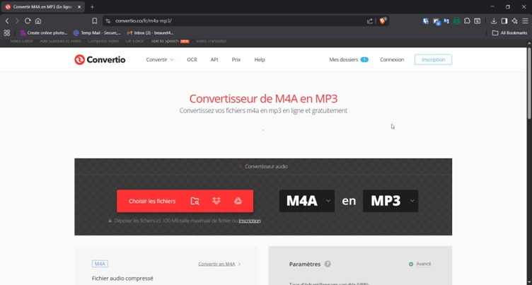 Ajouter les fichiers dans Convertio