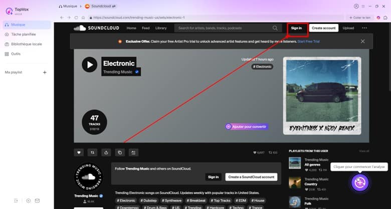 Se connecter à SoundCloud