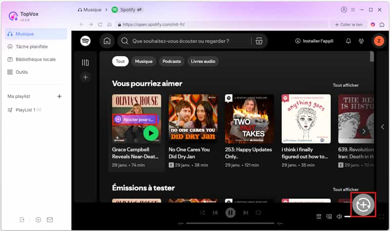 Ajouter les titres à télécharger