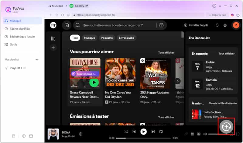 Ajouter les titres à télécharger sur TopVox All Music Converter