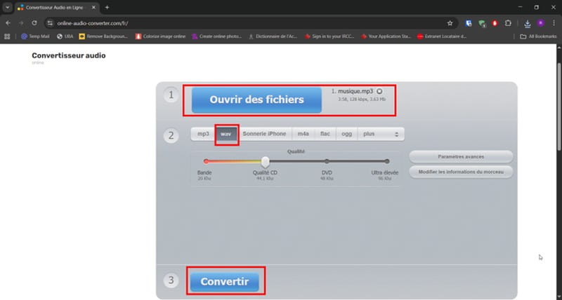 Convertir le MP3 en WAV
