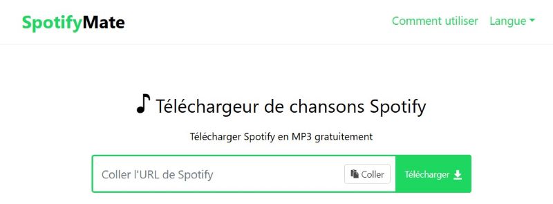 Accéder au site SpotifyMate