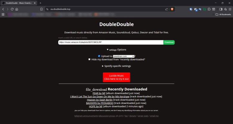 Télécharger la musique Amazon Music en MP3 avec DoubleDouble