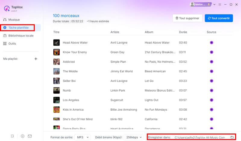 Définir l’emplacement de sauvegarde
