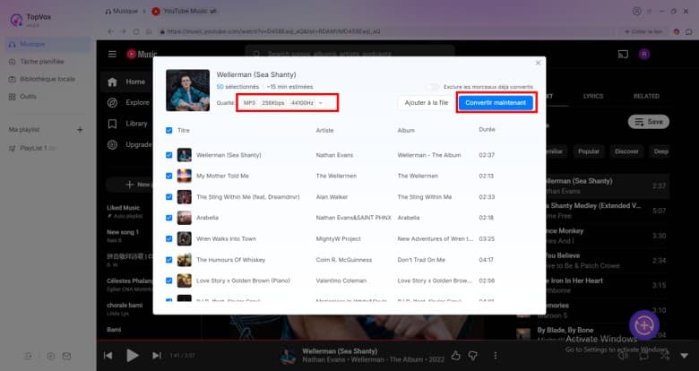Convertir la musique YouTube Music en MP3