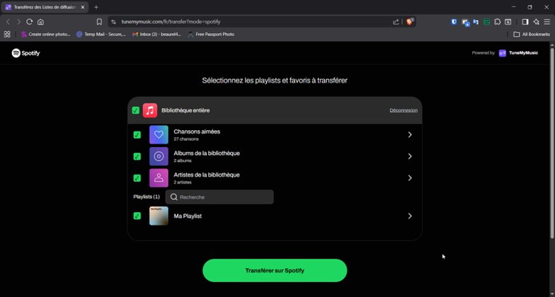 Transférer sur Spotify