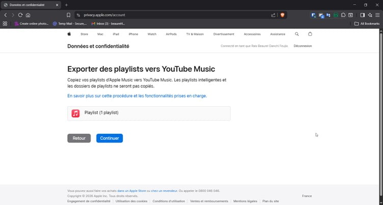 Valider et suivre le transfert