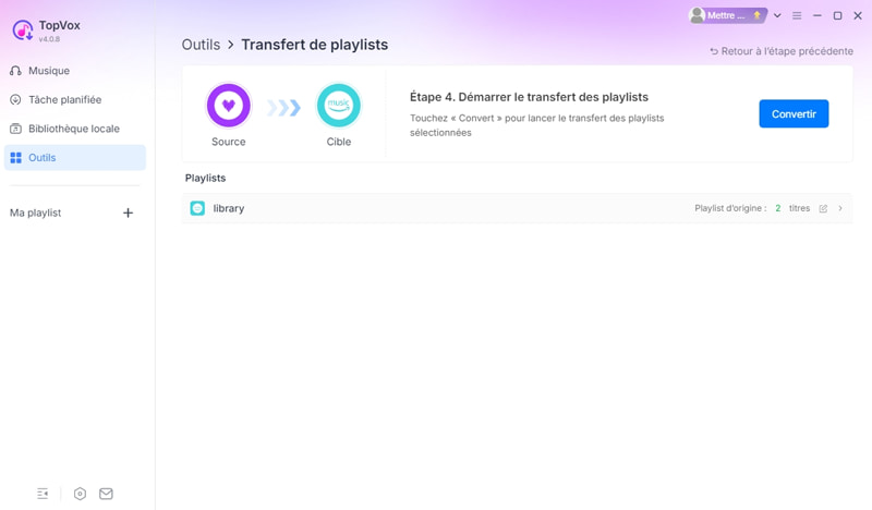 Cliquez sur Convertir