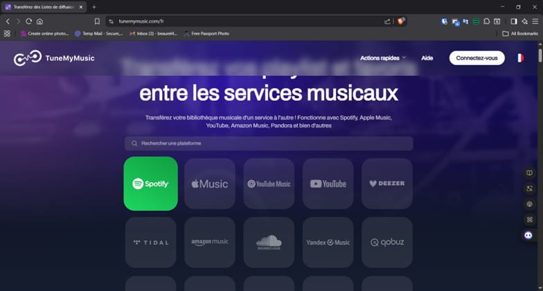 Transférer playlist Spotify vers Amazon Music en ligne