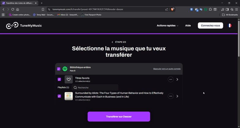 Transférer les playlists Spotify vers Deezer avec Tune My Music