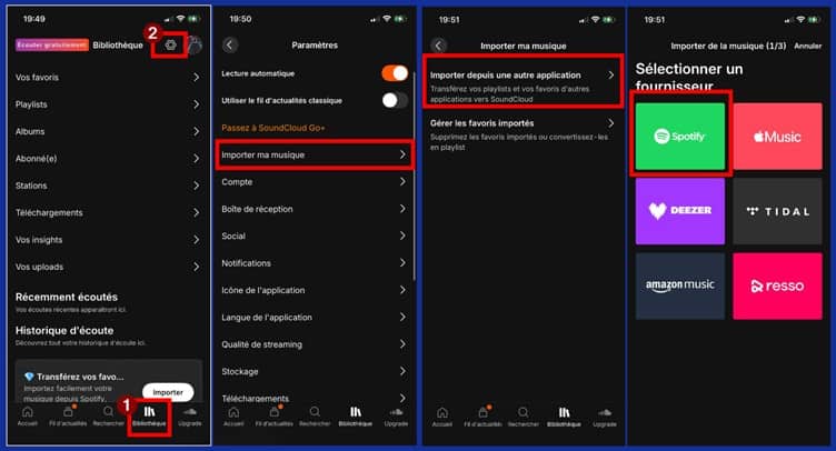 Sélectionner Spotify comme source