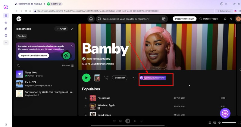 Ajouter des morceaux Spotify