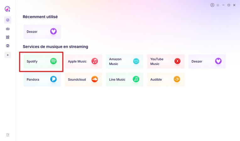 Sélectionner Spotify
